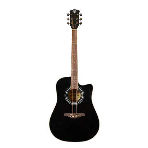 ROCKDALE Aurora D6 Gloss C BK акустическая гитара дредноут с вырезом, цвет черный, глянцевое покрытие