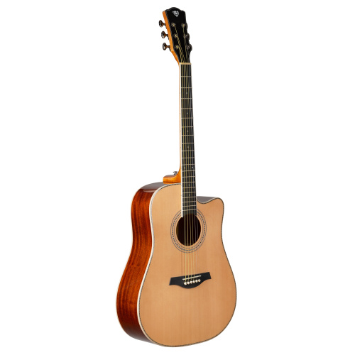 ROCKDALE Aurora D7 C NAT Gloss Акустическая гитара Форма корпуса Dreadnought с вырезом. Цвет натуральный. Глянцевое покрытие. Верхняя дека из ели. Ниж фото 2