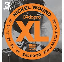 D'Addario EXL110/3D струны для эл .гит Regular Light, никель, 10-46, 3 комплекта