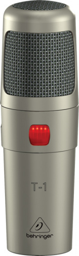 Behringer T-1 Studio Condenser Microphone ламповый студийный конденсаторный микрофон (кардиоида) в комплекте с эласт. подвесом, блоком питания, кабеле
