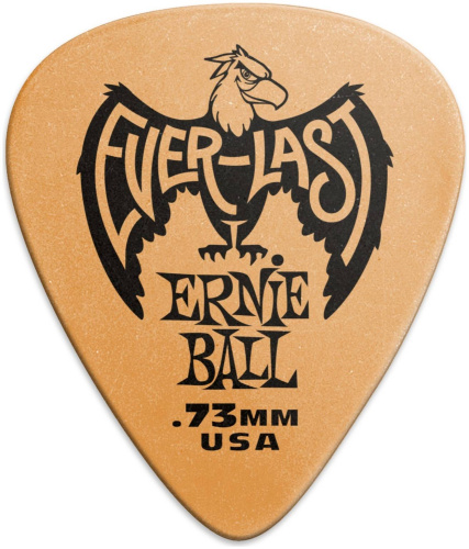 Ernie Ball 9190 делриновый нескользящий медиатор Everlast, 0,73 мм, оранжевый, упаковка 12 шт.