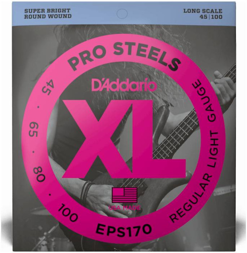 D'Addario EPS170 струны для бас-гит, ProSteels/Long, 45-100 фото 2