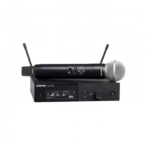 SHURE SLXD24E/SM58 H56 цифровая радиосистема с ручным микрофоном SM58, динамический кардиоидный, 470-638 МГц (рабочий диапазон 518-562 МГц), выносные 