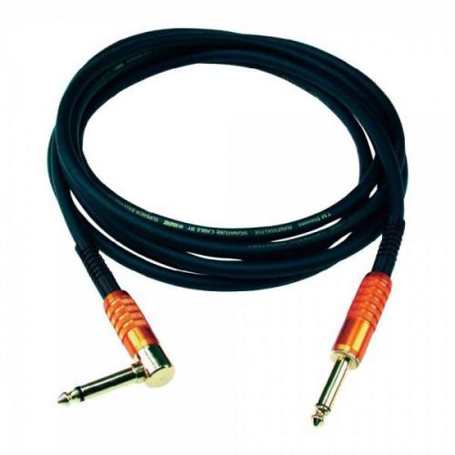 KLOTZ TM-R0600 готовый инструментальный кабель T.M. Stevens Funkmaster, длина 6м, моно Jack KLOTZ - моно Jack KLOTZ(угловой), контакты позолочены, мет фото 2