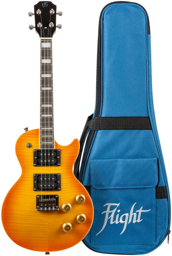 FLIGHT Centurion Tenor VB электроукулеле, Les Paul, тенор, цвет Vintage Burst, чехол