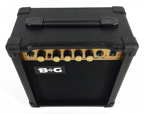 BG MA15 Усилитель гитарный комбо, 15 Вт, 6,5",Overdrive, Input, Drive S/W, Volume, Treble, Middle, Bass, Headphone ,MP3 Input фото 2