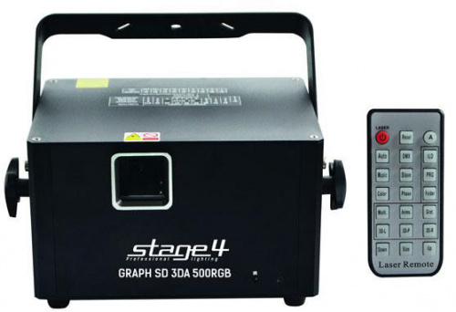 STAGE4 GRAPH SD 3DA 500RGB – мультиэффект (4 лазерных эффекта) графический проектор со скоростью ск фото 2