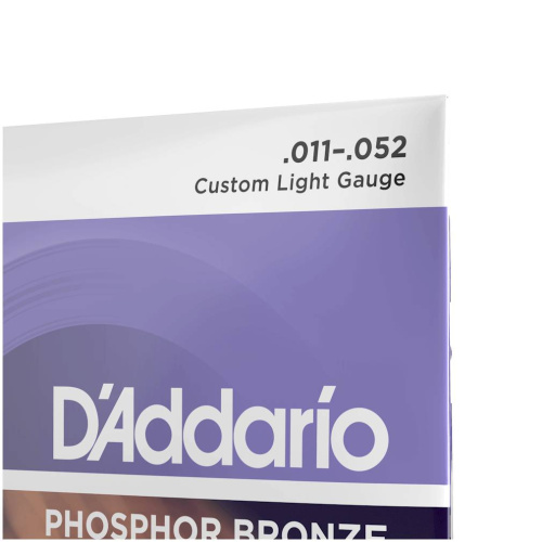 D'Addario EJ26 струны для акустической гитары, фосфор/бронза, Custom Light 11-52 фото 3