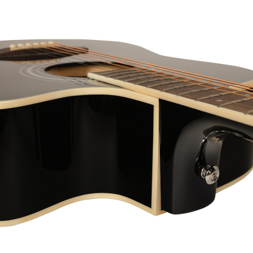 ROCKDALE Aurora D6 Gloss C BK акустическая гитара дредноут с вырезом, цвет черный, глянцевое покрытие фото 5