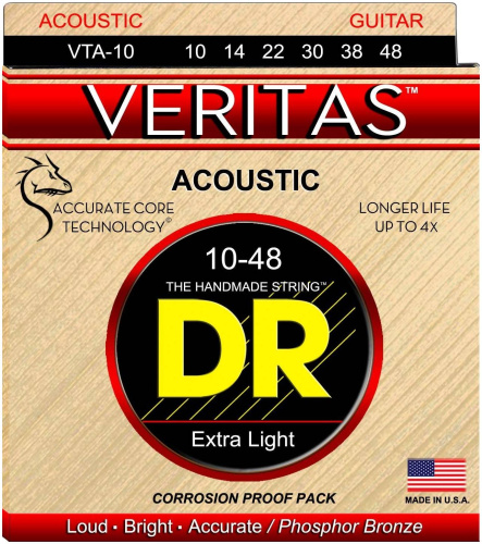 DR VTA-10 VERITAS струны для акустической гитары 10 48