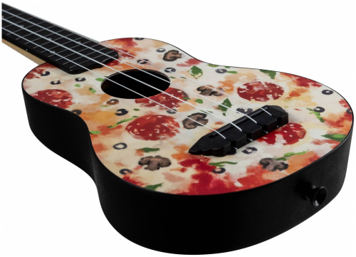 FLIGHT TUS-40 PIZZA укулеле Travel, сопрано,пластик,цвет-белый с принтом пицца. Чехол в комплекте фото 5
