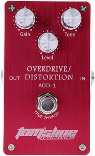 TOMSLINE AOD-1 Педаль эффектов Overdrive Distortion, питание от БП и батареи 9в