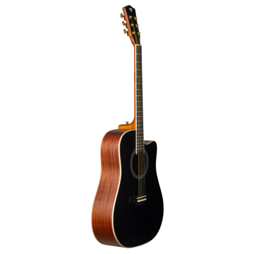 ROCKDALE Aurora D7 C BK Satin Акустическая гитара Форма корпуса Dreadnought с вырезом. Цвет черный. Сатиновое покрытие. Верхняя дека из ели. Нижняя де фото 2