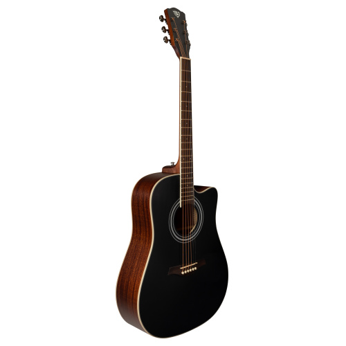 ROCKDALE Aurora D6 Satin C BK акустическая гитара дредноут с вырезом, цвет черный, сатиновое покрыти фото 2