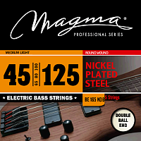 Magma Strings BE165NDB Струны для 5-струнной бас-гитары Low B Double Ball End 45-125, Серия: Double Ball End, Калибр: 45-65-80-100-125, Обмотка: кругл