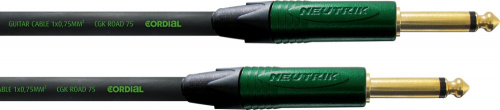 Cordial CRI 9 PP инструментальный кабель моно-джек 6,3 мм/моно-джек 6,3 мм, разъемы Neutrik, 9,0 м, черный