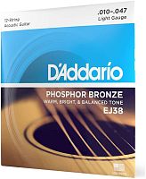 D'Addario EJ38 струны для 12-струнной гитары, фосфор-бронза, Light 10-47