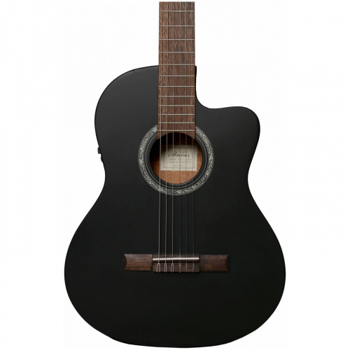 ALMIRES CEC-15 BKS классическая эл-ак. гитара с вырезом, ель/кр.дерево, цвет черный фото 6