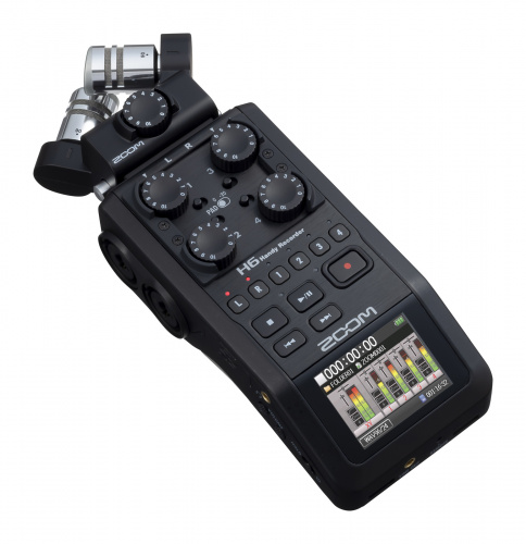 Zoom H6 BLACK ручной рекордер-портастудия. Каналы 4/Сменные микрофоны/Цветной дисплей/черный цвет фото 3