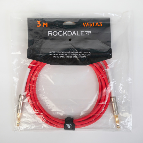 ROCKDALE Wild A3 инструментальный (гитарный) кабель, цвет красный, металлические разъемы mono jack - mono jack, 3 метра фото 7