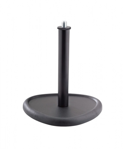 K&M 23230-300-55 настольный держатель микрофона на закруглённом тяжёлом основании, высота 15 см, разъём 3/8, сталь,чёрный фото 2