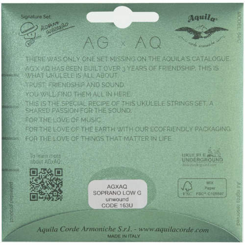 AQUILA AGxAQ 163U струны для укулеле сопрано (Low G-C-E-A), 4я G без обмотки (Red) фото 2