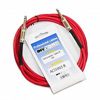 Invotone ACI1003R инструментальный кабель, mono jack 6,3 — mono jack 6,3, длина 3 м (красный)