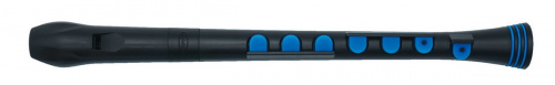 NUVO Recorder+ Black/Blue with hard case блок-флейта сопрано, строй С, немецкая система, накладка на клапана, материал АБС пластик, цвет чёрный/голубо фото 2