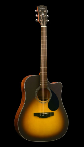 KEPMA EDCE Sunburst электроакустическая гитара, цвет санберст, в комплекте 3м кабель фото 2