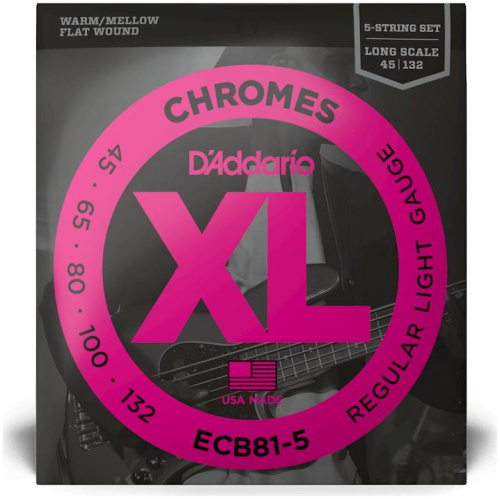 D'Addario ECB81/5 струны для 5 стр. БАС-гит. Soft, хром, плоск.оплётка, 45-132 фото 2