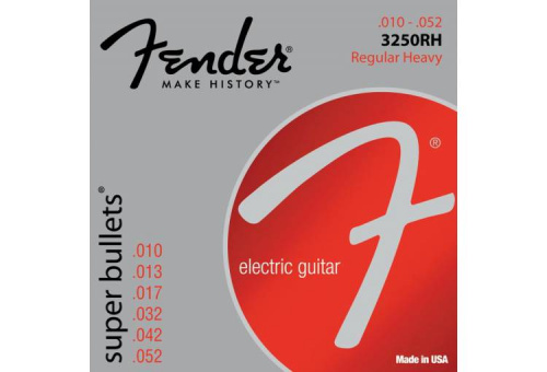 FENDER STRINGS NEW SUPER BULLET 3250RH NPS BULLET END 10-52 струны для электрогитары, стальные с никелевым покрытием