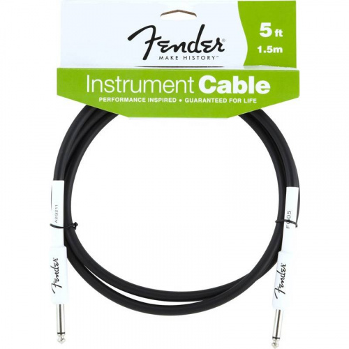 FENDER 5" INSTRUMENT CABLE BLACK инструментальный кабель, 1,5 м, цвет чёрный