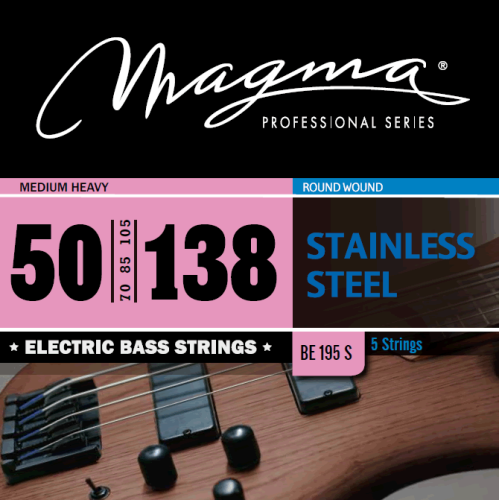 Magma Strings BE195S Струны для 5-струнной бас-гитары Low B 50-138, Серия: Stainless Steel, Калибр: 50-70-85-105-138, Обмотка: круглая, нержавеющая ст