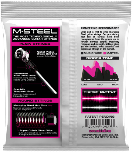 Ernie Ball 2923 струны для эл.гитары M-STEEL Super Slinky (9-11-16-24w-32-42) фото 2