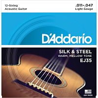 D'Addario EJ35 струны для 12-струнной гитары, шёлк/сталь 11-47