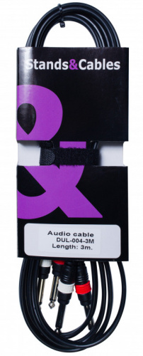 STANDS & CABLES DUL-004-3 Инструментальный кабель 3 м. Разъемы: 2хJack 6,3мм.моно - 2xJack 6,3мм.мон