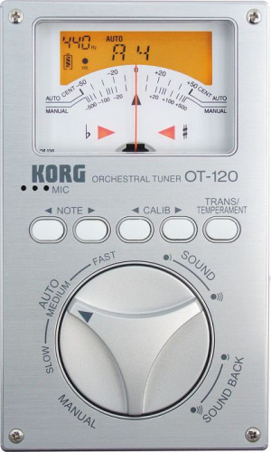 KORG OT-120 C оркестровый тюнер. Диапазон определения: A0 (27.50 Hz) – C8 (4186 Hz). Камертон: C2 фото 13