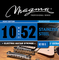 Magma Strings GE155S Струны для электрогитары 10-52, Серия: Stainless Steel, Калибр: 10-13-17-30-42-52, Обмотка: круглая, нержавеющая сталь.