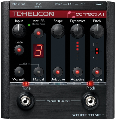 TC HELICON VoiceTone Correct XT напольная вокальная педаль эффекта коррекции тона, эффекты студийного качества: компрессия, де-эссер, адаптивная эквал