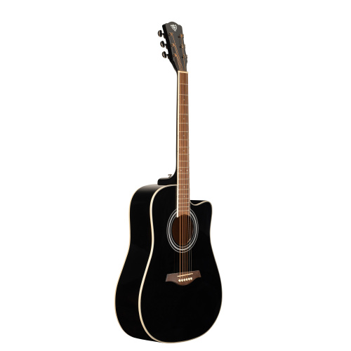 ROCKDALE Aurora D6 Gloss C BK акустическая гитара дредноут с вырезом, цвет черный, глянцевое покрытие фото 2