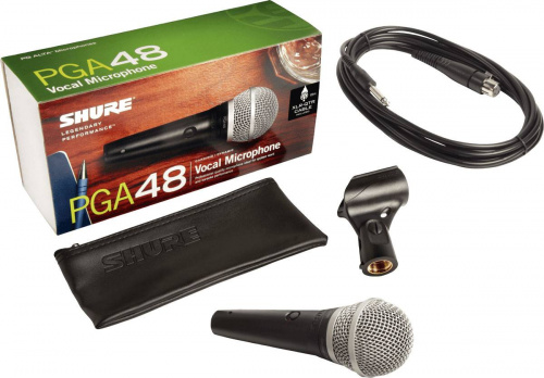 SHURE PGA48-QTR-E кардиоидный вокальный микрофон c выключателем, с кабелем XLR -1/4. фото 3