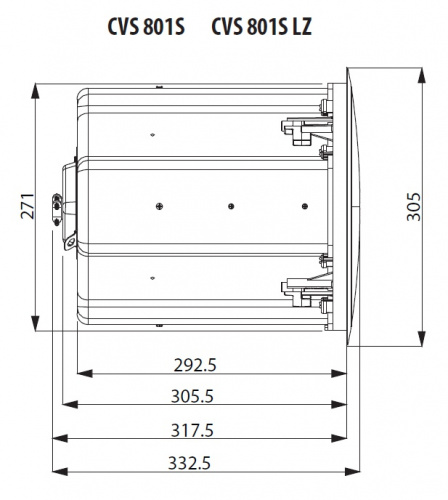 Tannoy CVS 801S потолочный сабвуфер с колпаком, 200Вт прог, 8Ом, 8", 53Гц-200Гц(+/-10 дБ), 70В/100В, 80/40/20/10 Вт, SLP 118 Дб пик.Белый фото 2
