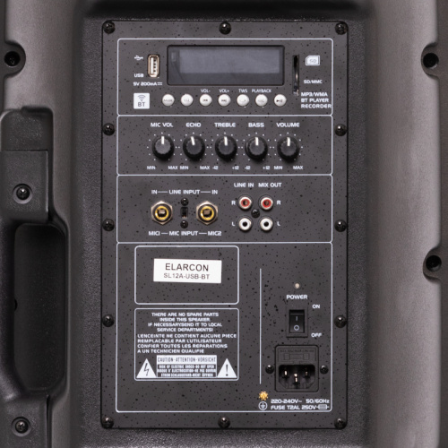 ELARCON SL12A-BT Активная 2-х полосная АС, 12" + 1,38", 250Вт, чуствительность 99дБ, 45Hz-20kHz фото 3