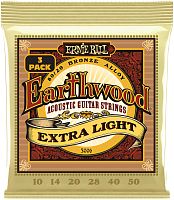 ERNIE BALL 3006 набор из 3х комплектов для акуст.гитары Earthwood Extra Light 80/20 (10-50)