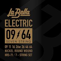 LA BELLA HRS-71 струны для 7-стр электрогитары 009-064, сталь, обм. никель
