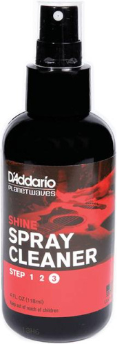 PLANET WAVES PW-PL-03 SHINE INSTANT SPRAY CLEANER спрей-полироль для уходу за инструментом (шаг 3 из 3)