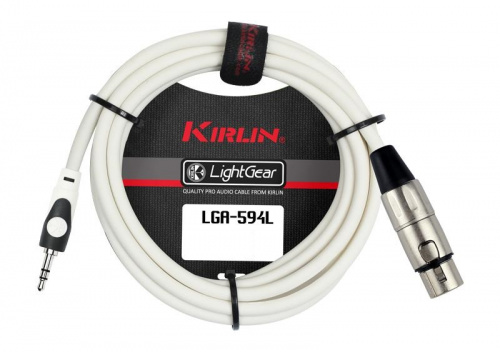 Kirlin LGA-594L 3M WH кабель микрофонный 3 м Разъемы: XLR мама 3.5 мм стерео миниджек Материал