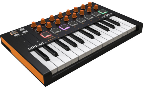 Arturia Minilab mkII Orange 25 клавишная низкопрофильная динамическая MIDI мини-клавиатура 16 энко