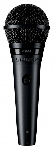 SHURE PGA58BTS кардиоидный вокальный микрофон c выключателем, с кабелем XLR -XLR+ стойка