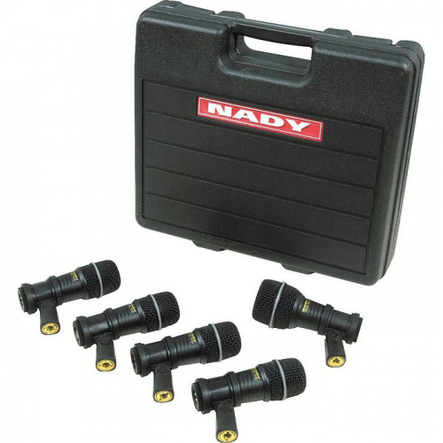 Nady DMK-5 Набор микрофонов для подзвучки ударных DM 70 (4 шт.), DM 80 (1шт.), пластиковый кейс